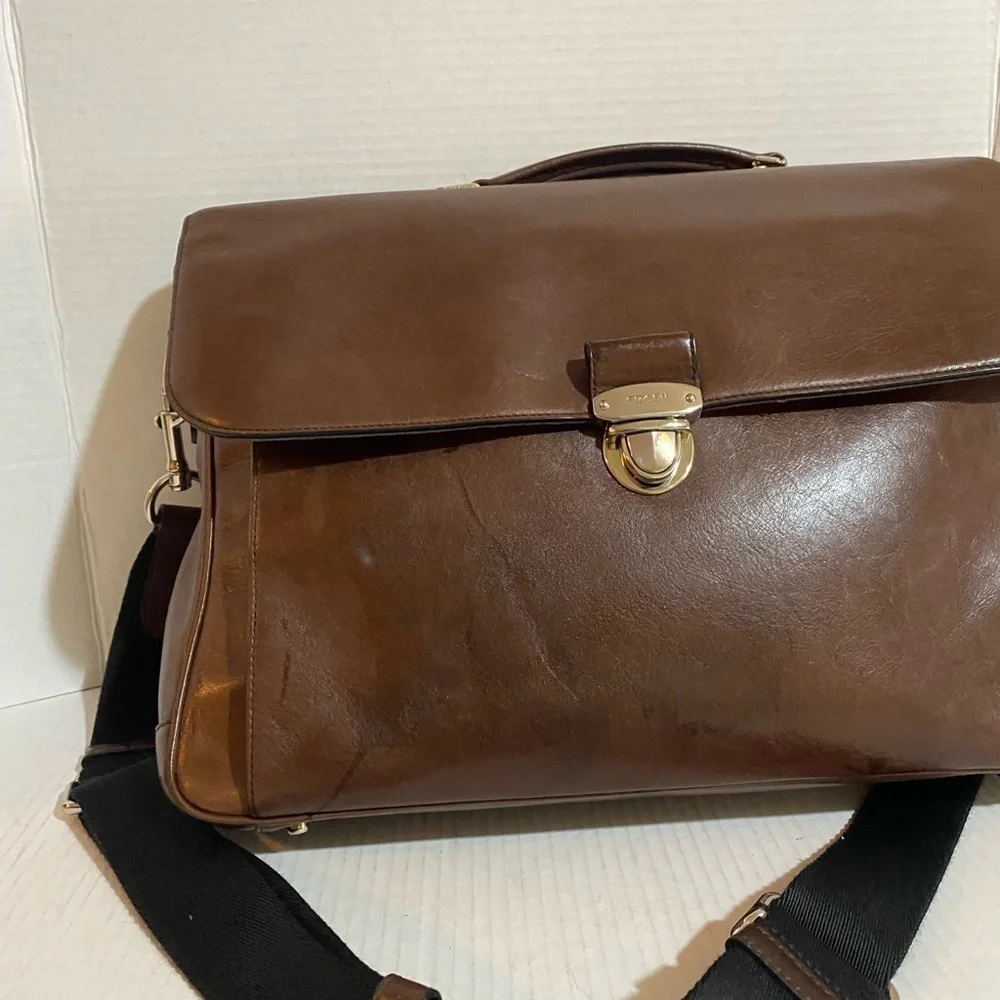 Coach vintage unisex briefcase/ messenger, Elegant Brown Leather crossbody bag